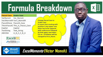 Excel Formula Challenge - REDUCE function for Pascal Case to Snake Case