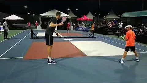 Tennis pro John Isner playing Pickleball star Anna...