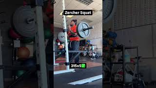 Zercher Squat - 1st time doing these! Warm up: Bar 135x5✅ 225x5✅ 315x5✅ 405❌ #rayquanfitness