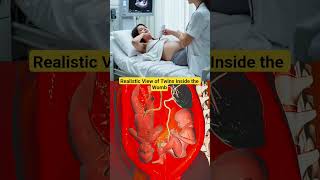 Realistic View of Twins Inside the Womb #3DMedical #TwinBabies #WombView