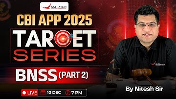 CBI APP 2025 BNSS MCQ (Part 2)🔥| Previous Year Based MCQ | CBI APP Target Series by Nitesh Sir