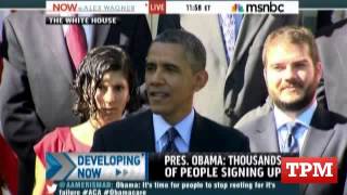 Woman Faints As Obama Defends Obamacare Rollout