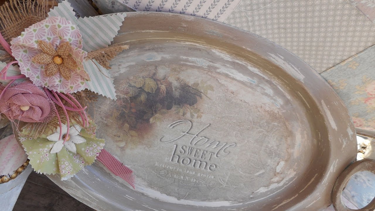 Παλαίωση μεταλλικού δίσκου με χρώματα κιμωλίας ( Chalk Paints)