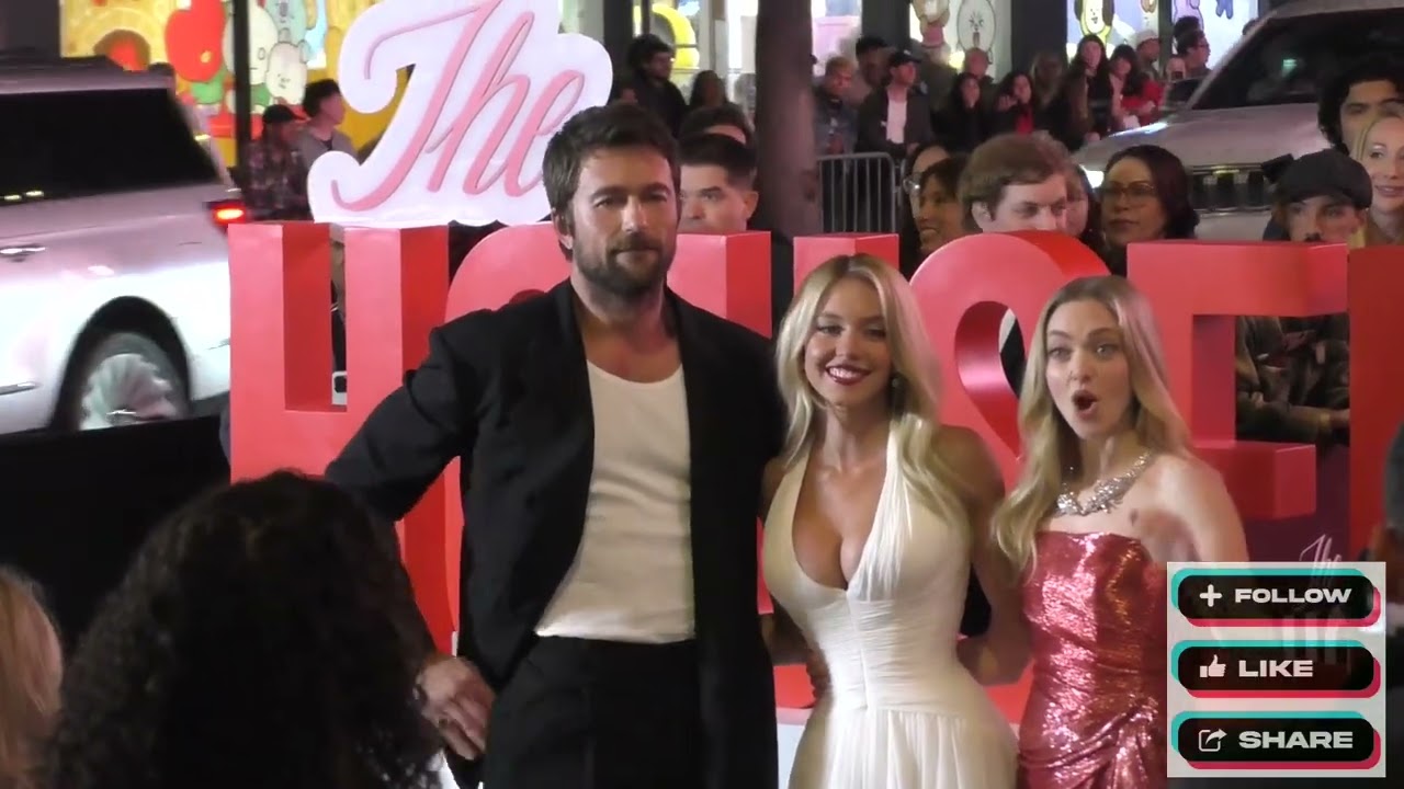 Brandon Sklenar, Sydney Sweeney and Amanda Seyfried arriving to the Housemaids Premiere at TCL Chine
