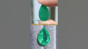 Pear Emerald Fine Cutting Process #customdesign #emerald #gemstone   #customjewelry #labgrownemerald