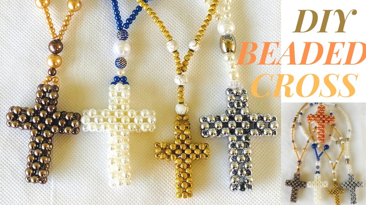 HOW TO MAKE A BEADED CROSS//3D BEADED CROSS/HOW TO MAKE VICTORIAN