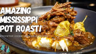 THE MOST DELICIOUS MISSISSIPPI POT ROAST EVER! | STOVETOP RECIPE | EASY COOKING TUTORIAL #potroast