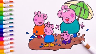 Drawing And Coloring Family Peppa Pig I Drawings For Kids I Drawing And Coloring Idea #30