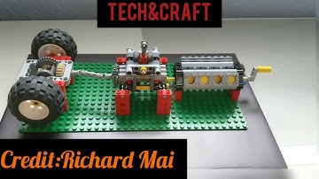 Lego Technic Crossplaned V8, 4 speed Manual Gearbox, Differtial