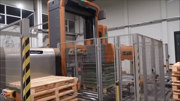 Wooden pellet packaging and palletizing line