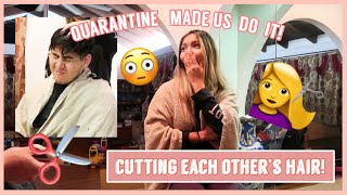 Husband & Wife Cut Each Other’s Hair! (quarantine haircuts... yikes)