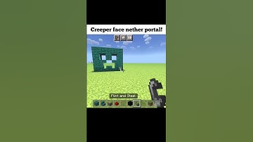 Creeper face nether portal in minecraft || #shorts #gaming #minecraft #creeper