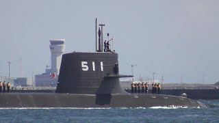 最新鋭そうりゅう型潜水艦 おうりゅう 凰龍 Oryu SS-511 引渡式・自衛艦旗授与式 出港見送り Soryu-class submarine Japan 2020