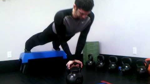 Reverse Kettlebell Box Push Ups