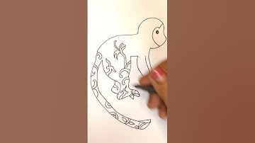 Mind Relaxing Art / Easy Creative little Monkey Drawing / Easy Monkey Drawing on the Branch 