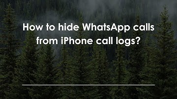 How to hide WhatsApp calls from iPhone call logs?