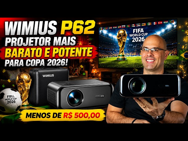 🚨 O MELHOR PROJETOR BARATO DE 2026? WIMIUS P62 IMPRESSIONA PELA