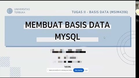Tugas 2 Basis Data (MSIM4206) - Pembuatan Basis Data MySQL menggunakan phpMyAdmin
