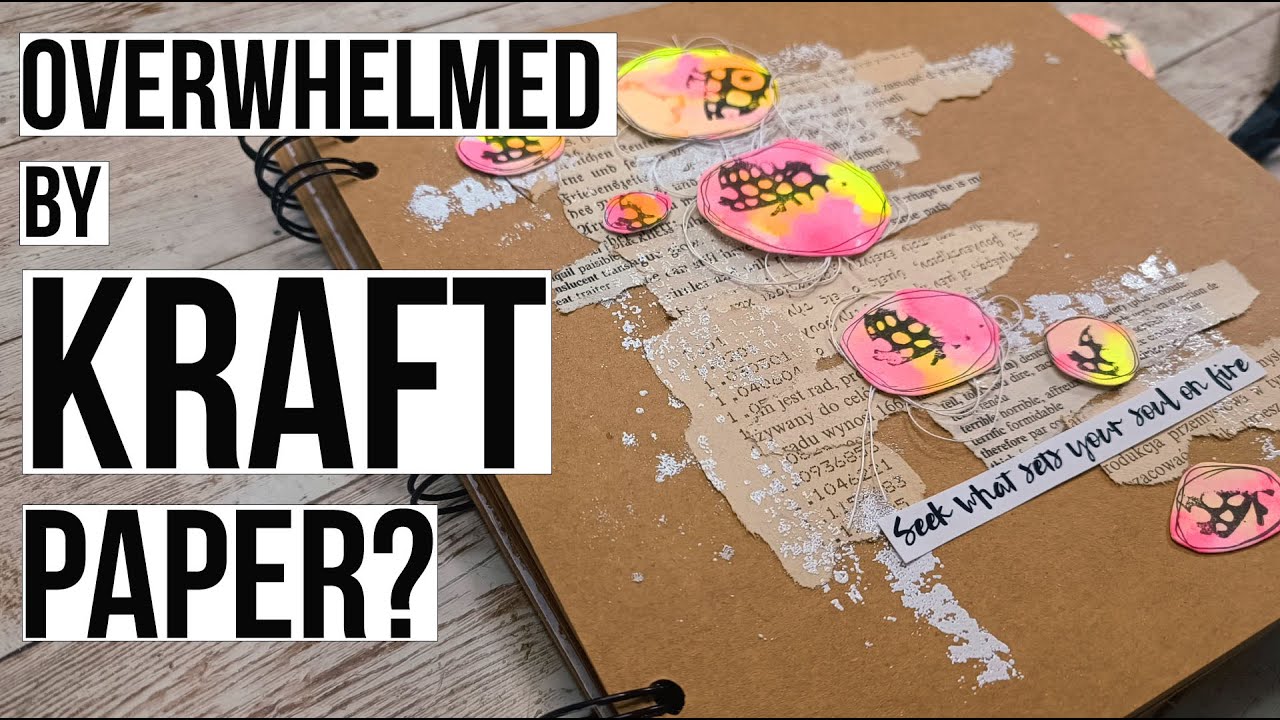 Very easy art journal page on kraft paper - YouTube