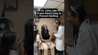 Dr. Usha Jain draws blood lying prevent fainting & passout#drushajain #blooddraw #passout #fainting