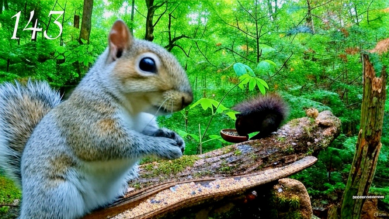 Relaxing Cat TV: Chipmunks & Squirrels in a Lush Green Forest (4K, 4 Hours). Episode 143