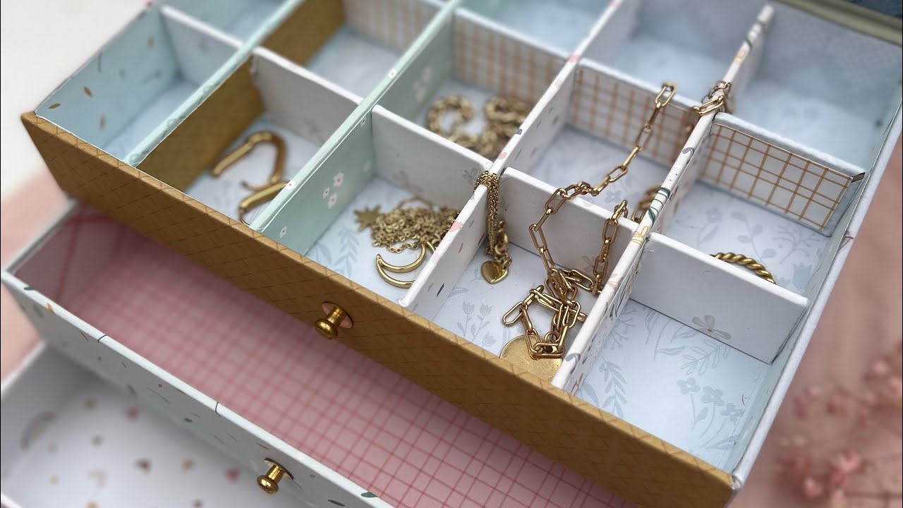 Schachtel mit Schubladen| Schmuckschachtel| Graupappe Erklärung| Teil I