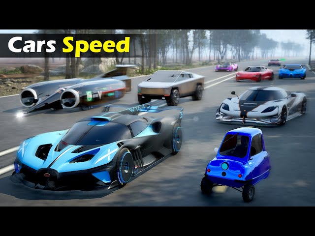 Cars Top Speed Comparison |  Fastest Car on Earth  over 1200kmph class=
