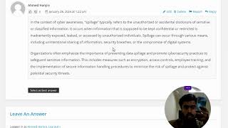 What does spillage refer to cyber awareness?