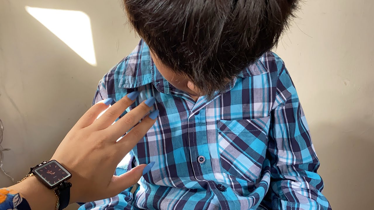 ASMR Scratching my Brother Long Nails 