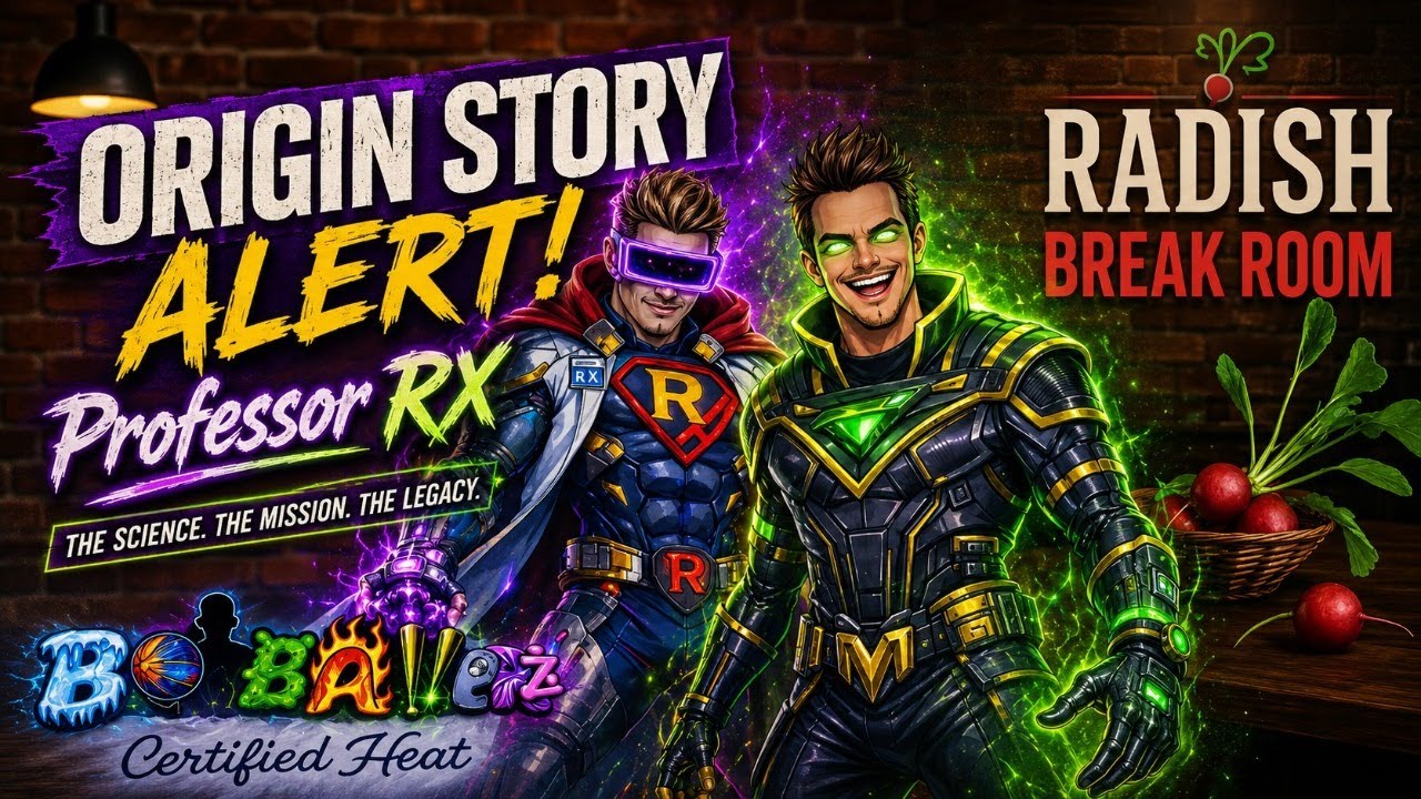Professor RX Origin Story on Today's Radish Break Room! 📱
