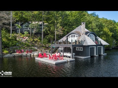 Video: Modernisme Tenang Terinspirasi oleh Boathouse Pribadi dan Fasilitas Docking di Kanada