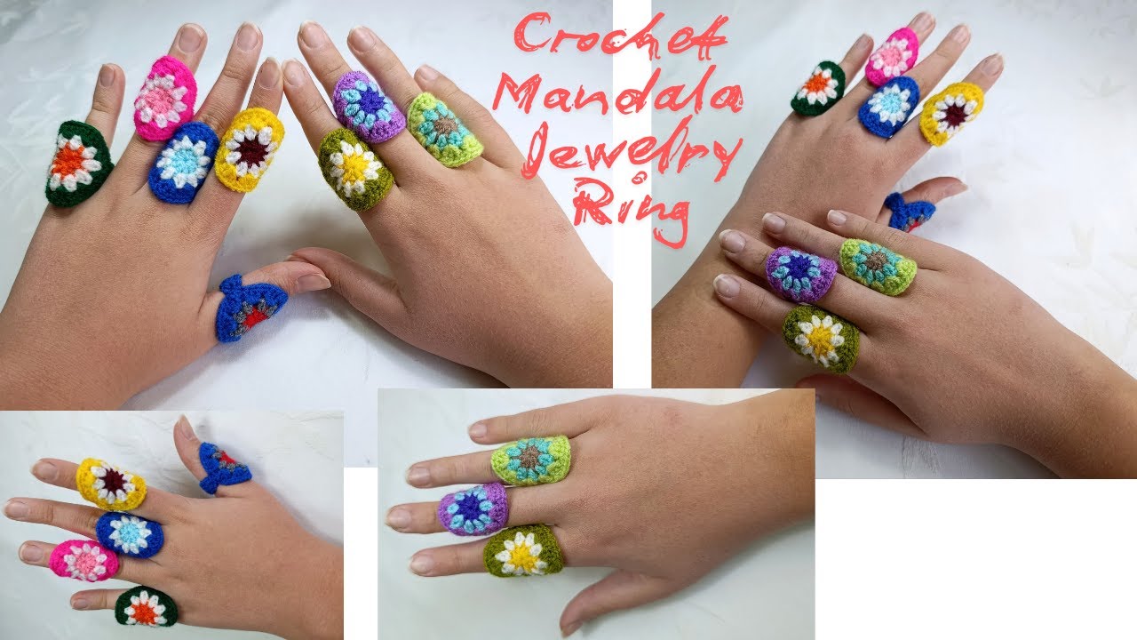 HOW TO CROCHET A MANDALA JEWELRY RING | CROCHET JEWELRY RING EASY PATTERN | DIY  