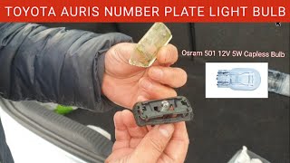 Toyota Auris Tailgate Number Plate Light Bulb Replacement Job. Changing the Number Plate Light Bulb
