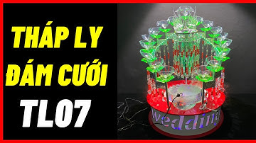 Tháp ly rót rượu đám cưới đẹp mẫu TL07 | Tháp rượu cưới