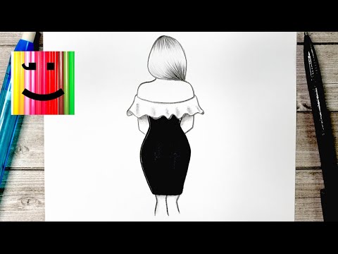 Видео: Comment Dessiner une Fille de Dos dans une magnifique robe - Tutoriel Comment dessiner une femme