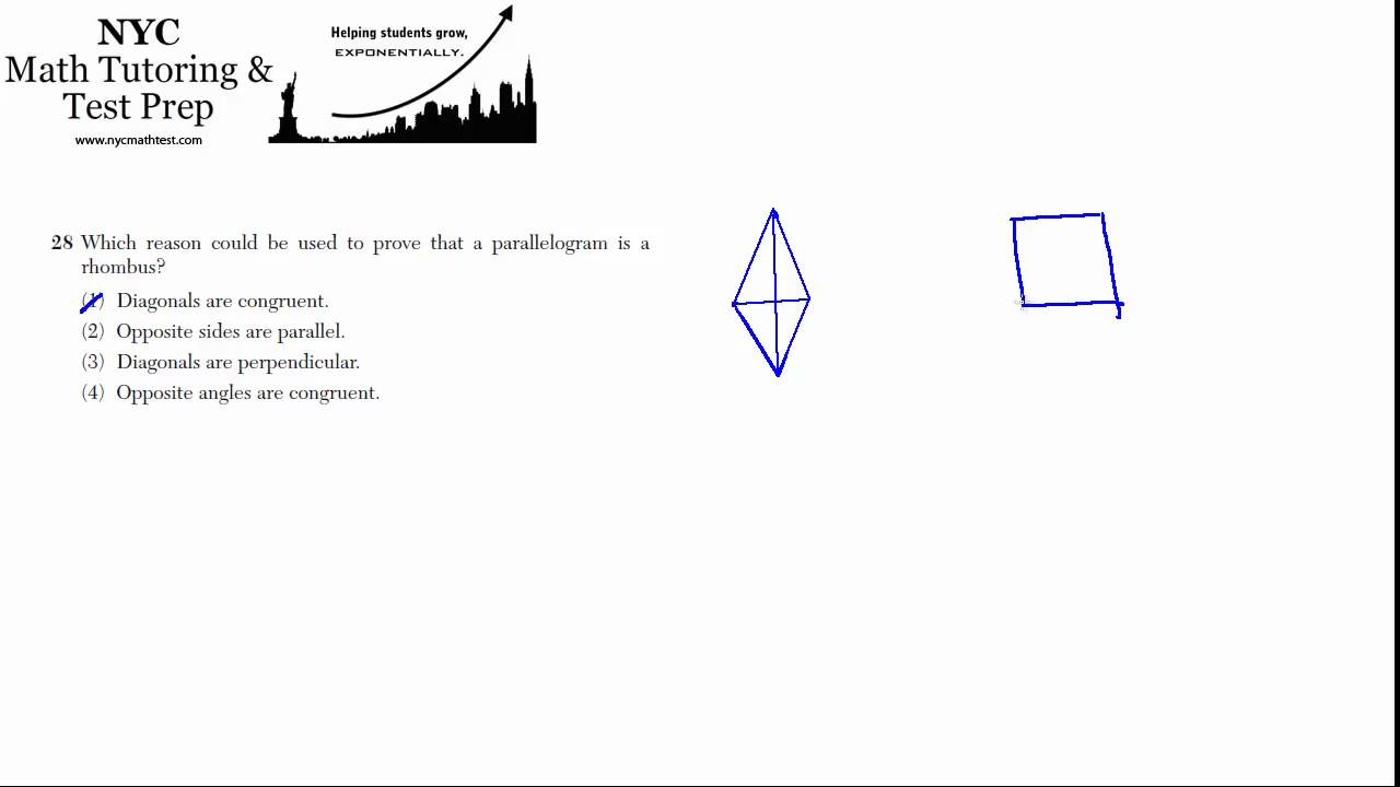 Geometry Regents June2012 28 Rhombus YouTube