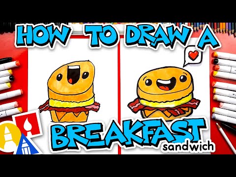 How To Draw A Funny Breakfast Sandwich