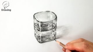 연필소묘 기초정물 개체묘사 유리컵 그림그리기 / How to draw Glass cup [Drawing woo]