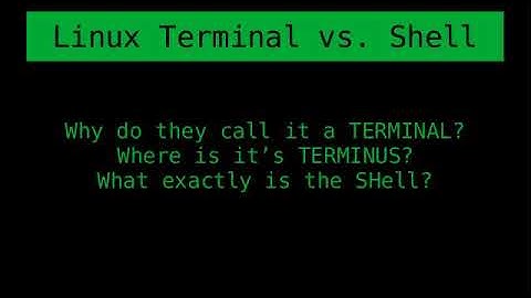 Terminal vs. Shell vs. Console on Linux