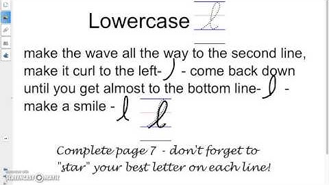 Cursive lowercase l
