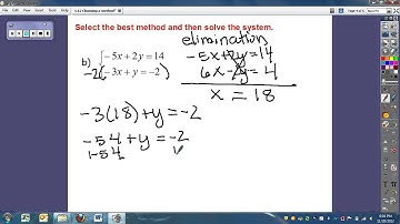 Algebra 2-3d Choosing the Best Method to Solve a Linear System