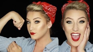 4th of July Makeup | Rosie the Riveter Inspired Pin Up | Glamnanne