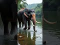 One big elephant went for a walk.A fat elephant went out for a walk. A big elephant went strolling.