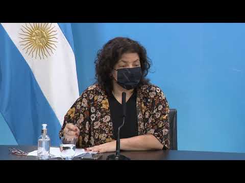 Conferencia de prensa de la ministra Carla Vizzotti junto al ministro Matías Lammens