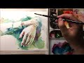 Watercolor painting of hands 인체수채화 손 채색, 손그리기