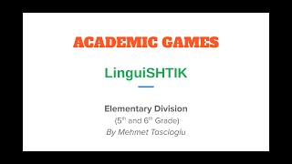 Academic Games Elementary LinguiSHTIK Rules Explained
