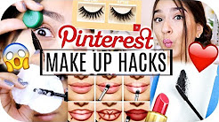 PINTEREST Make Up Hacks💄 - LIVE TEST - Lange Wimpern, Eyeliner Hacks, Beauty Tipps | Sanny Kaur