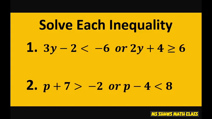 Solve and graph inequality 3y-2 less than-6 or 2y + 4 greater than equal to 6. Algebra 2