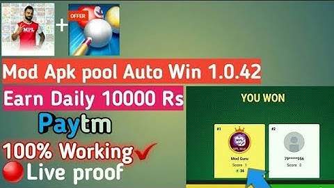 MPL Pro PooL Game Automatic Win All Battel Mod Apk ! Earn Daily 1000 Rs 🔴Live proof