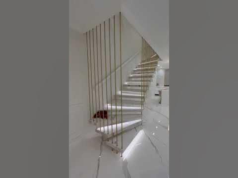 Консольная лестница на латунных подвесах - YouTube